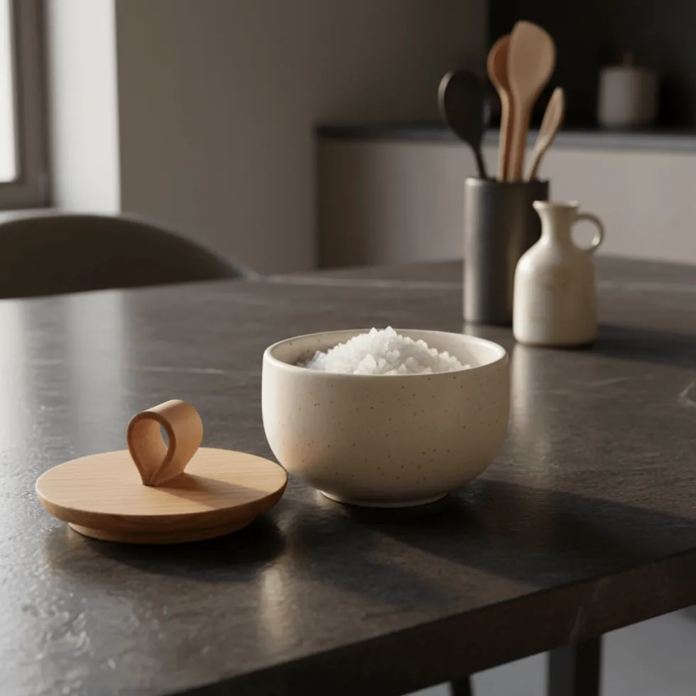 Pot à sel en grès "Pacifica“ - Beige