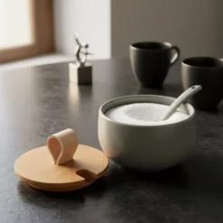 Pot à sucre et cuillère en grès "Pacifica“ - Artichaud