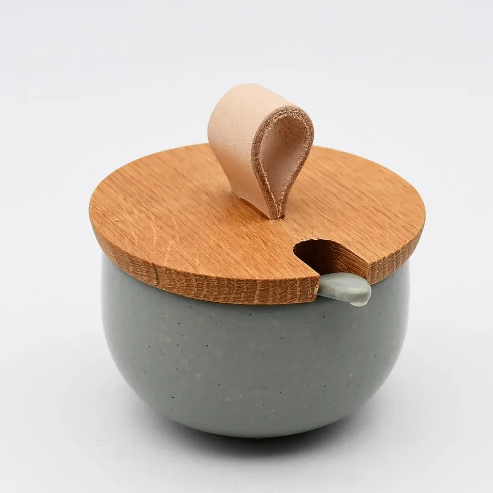 Pot à sucre et cuillère en grès "Pacifica“ - Artichaud
