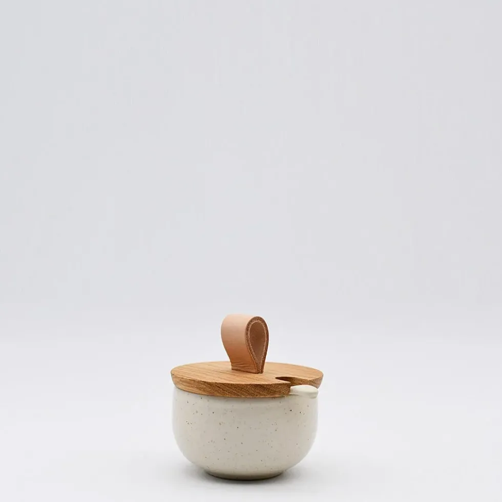 Pot à sucre et cuillère en grès "Pacifica“ - Beige