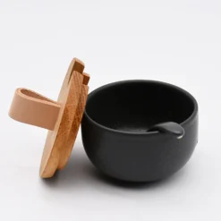 Pot à sucre et cuillère en grès