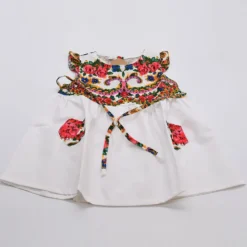 Robe enfant à motifs Viana - Blanche