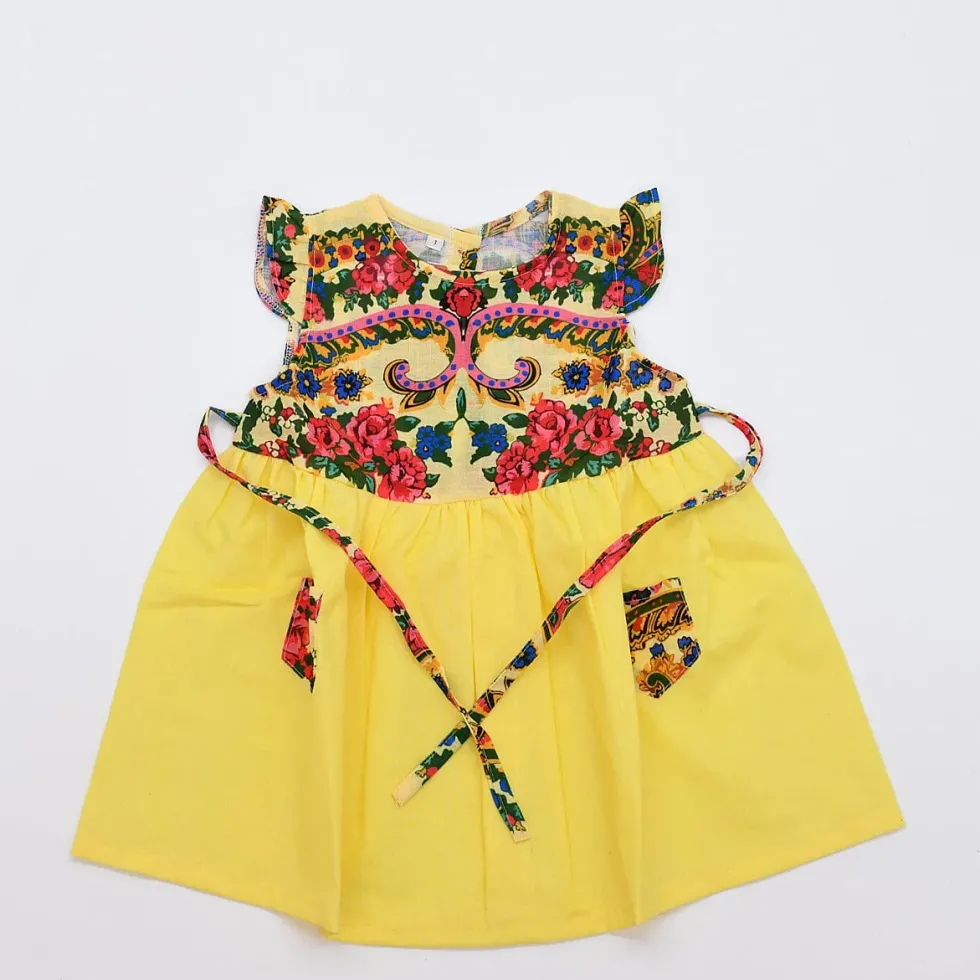 Robe enfant à motifs Viana - Jaune