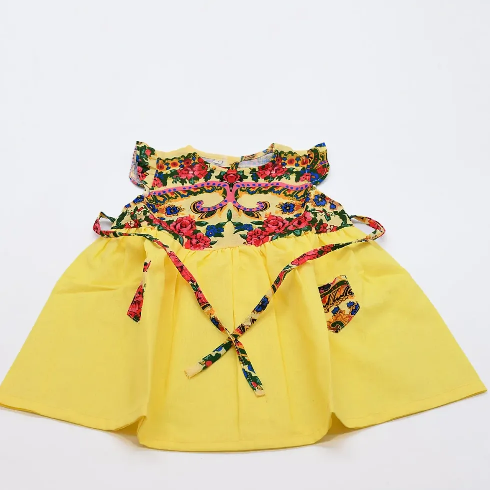 Robe enfant à motifs Viana - Jaune
