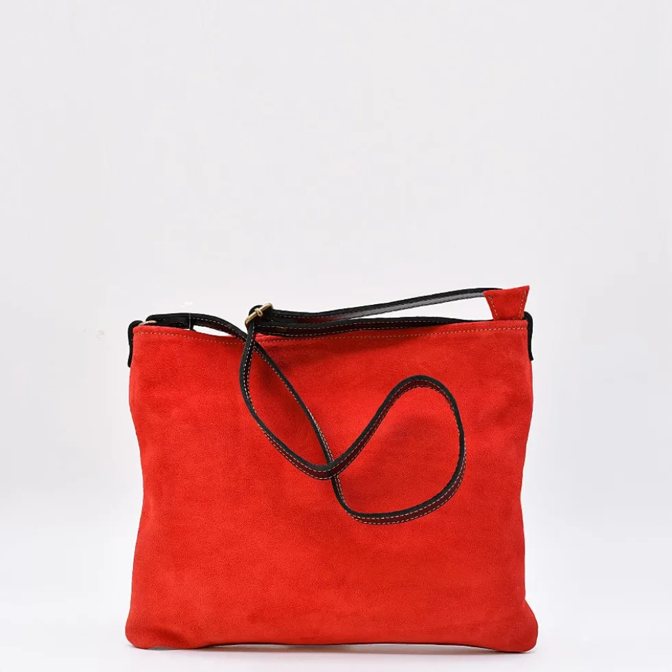 Sac à bandoulière en daim - Rouge