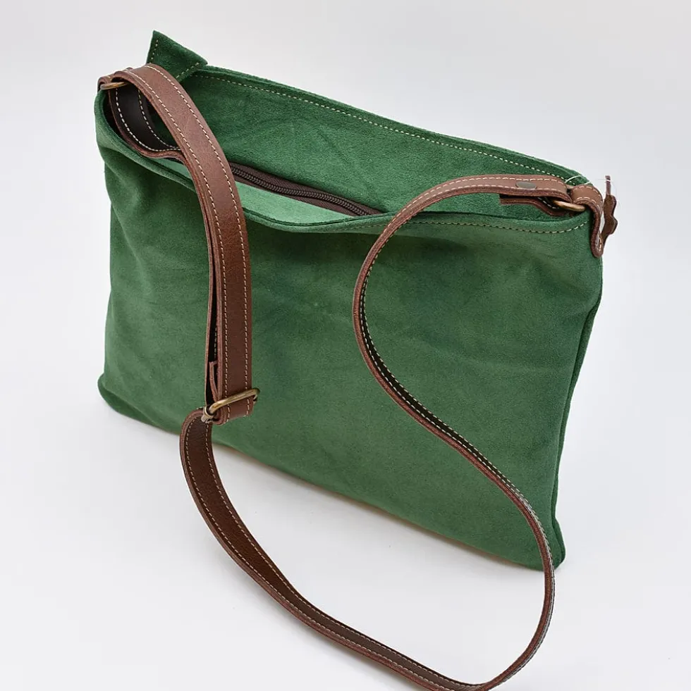 Sac à bandoulière en daim - Vert