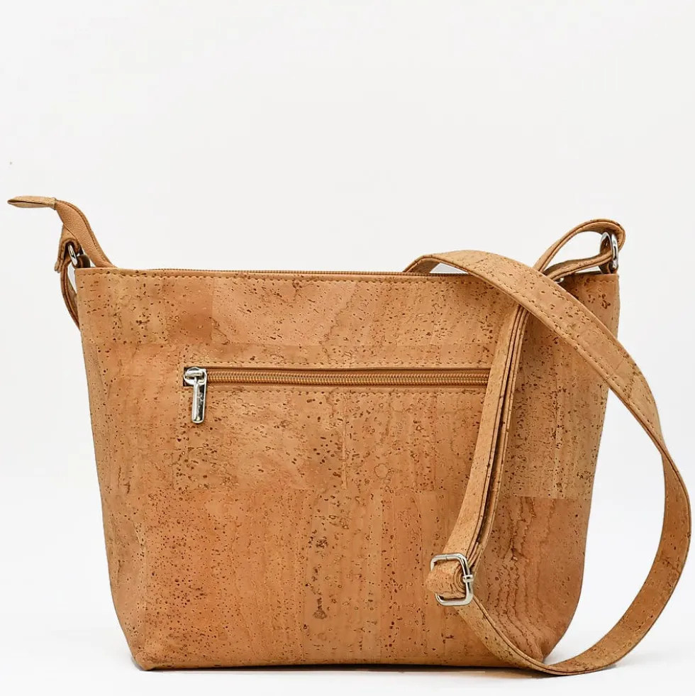 Sac bandoulière en liège perforé - Naturel