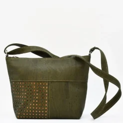 Sac bandoulière en liège perforé - Vert