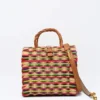 Sac cabas en jonc 22cm - Multicolore