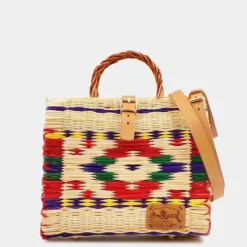 Sac cabas en jonc 26cm - Multicolore