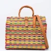 Sac cabas en jonc 30cm - Multicolore