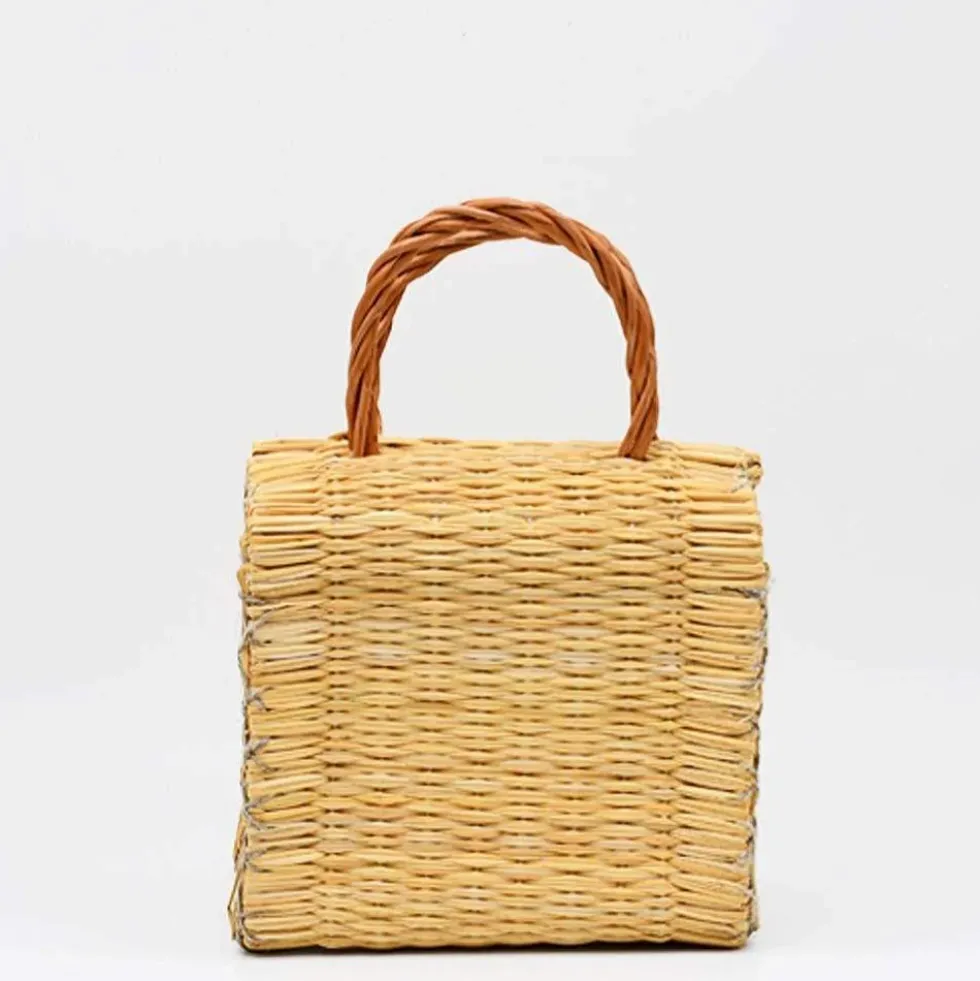 Sac cabas en jonc 16cm - Naturel