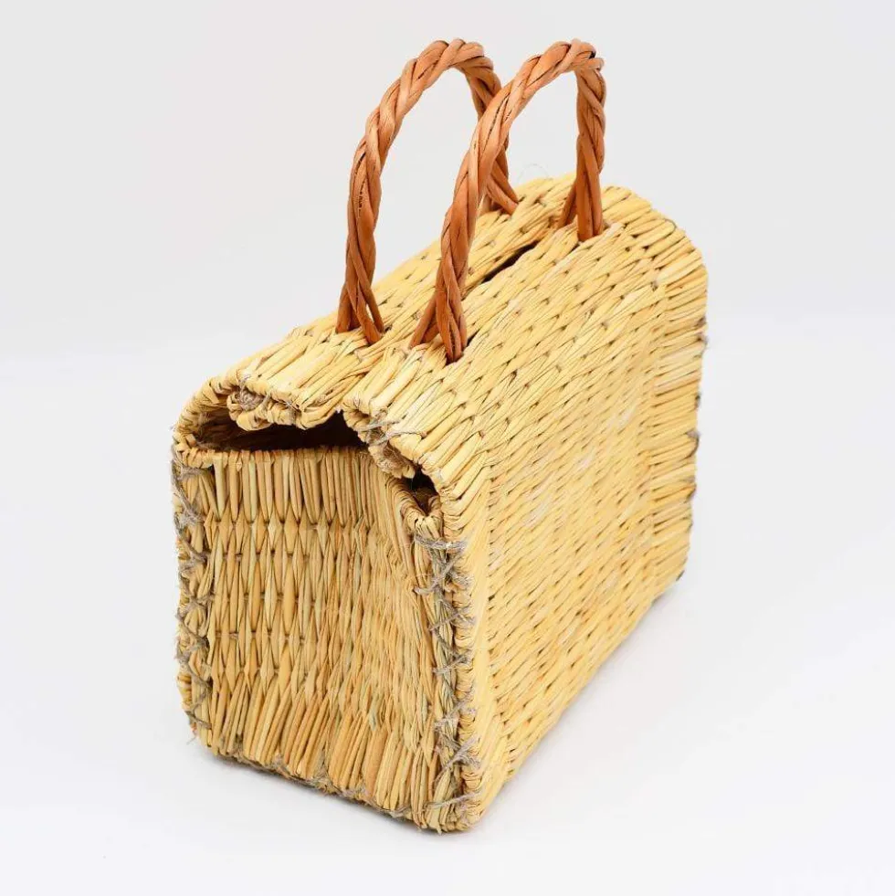 Sac cabas en jonc 16cm - Naturel