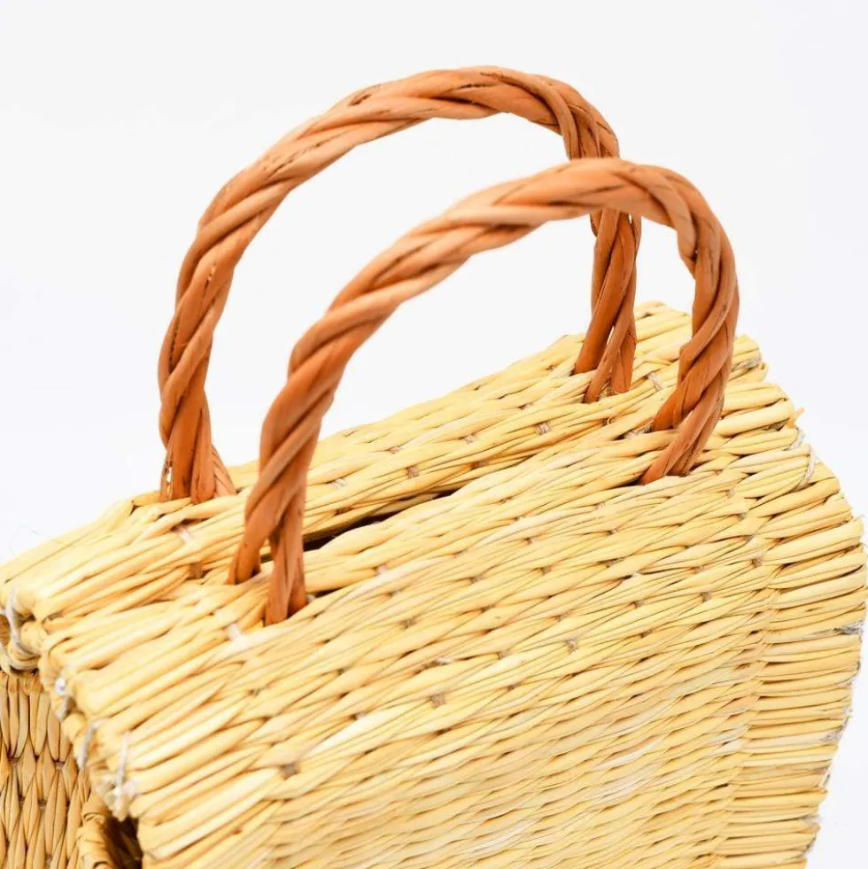 Sac cabas en jonc 16cm - Naturel