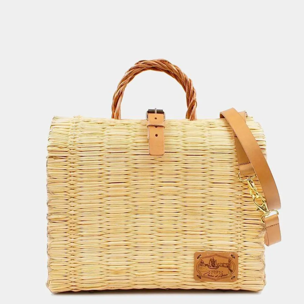 Sac cabas en jonc 26cm - Naturel