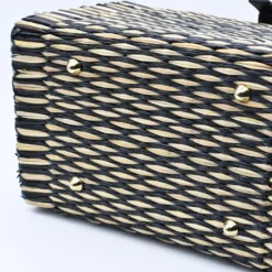 Sac cabas en jonc 26cm - Noir