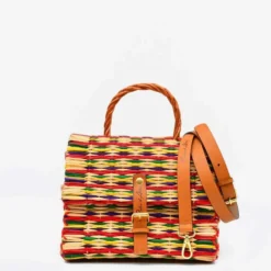 Sac cartable en jonc 22cm - Multicolore