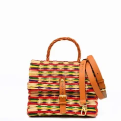 Sac cartable en jonc 22cm - Multicolore