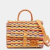 Sac cartable en jonc 25cm - Multicolore