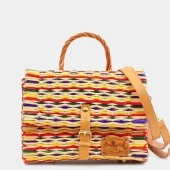 Sac cartable en jonc 25cm - Multicolore