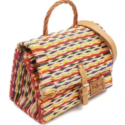 Sac cartable en jonc 25cm - Multicolore