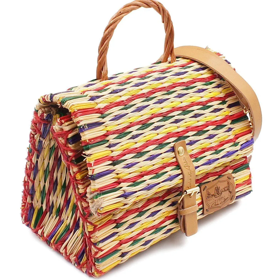 Sac cartable en jonc 25cm - Multicolore