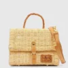 Sac cartable en jonc 25cm - Naturel