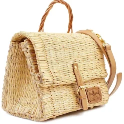 Sac cartable en jonc 25cm - Naturel