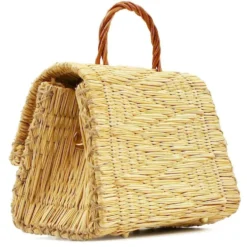Sac cartable en jonc 25cm - Naturel