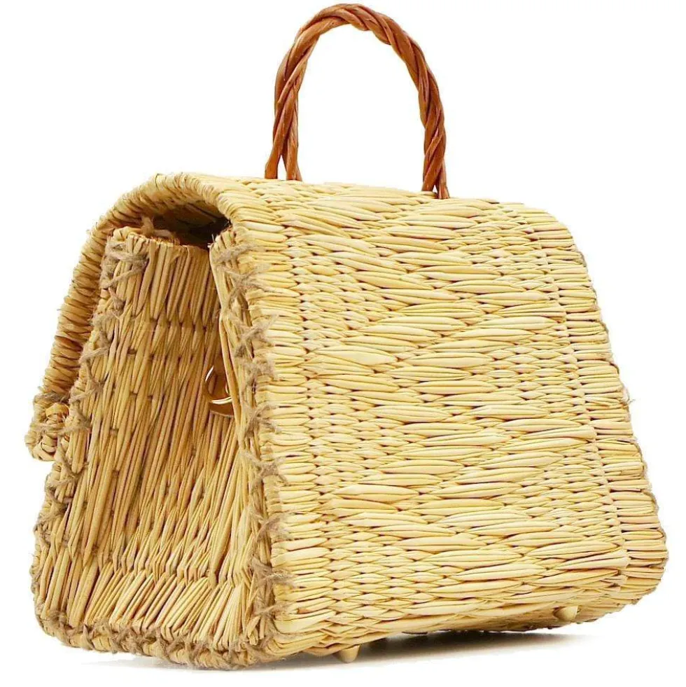 Sac cartable en jonc 25cm - Naturel
