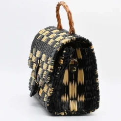 Sac cartable en jonc 25cm - Noir