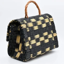 Sac cartable en jonc 25cm - Noir
