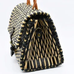 Sac cartable en jonc 25cm - Noir
