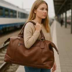 Sac de voyage en cuir - Marron