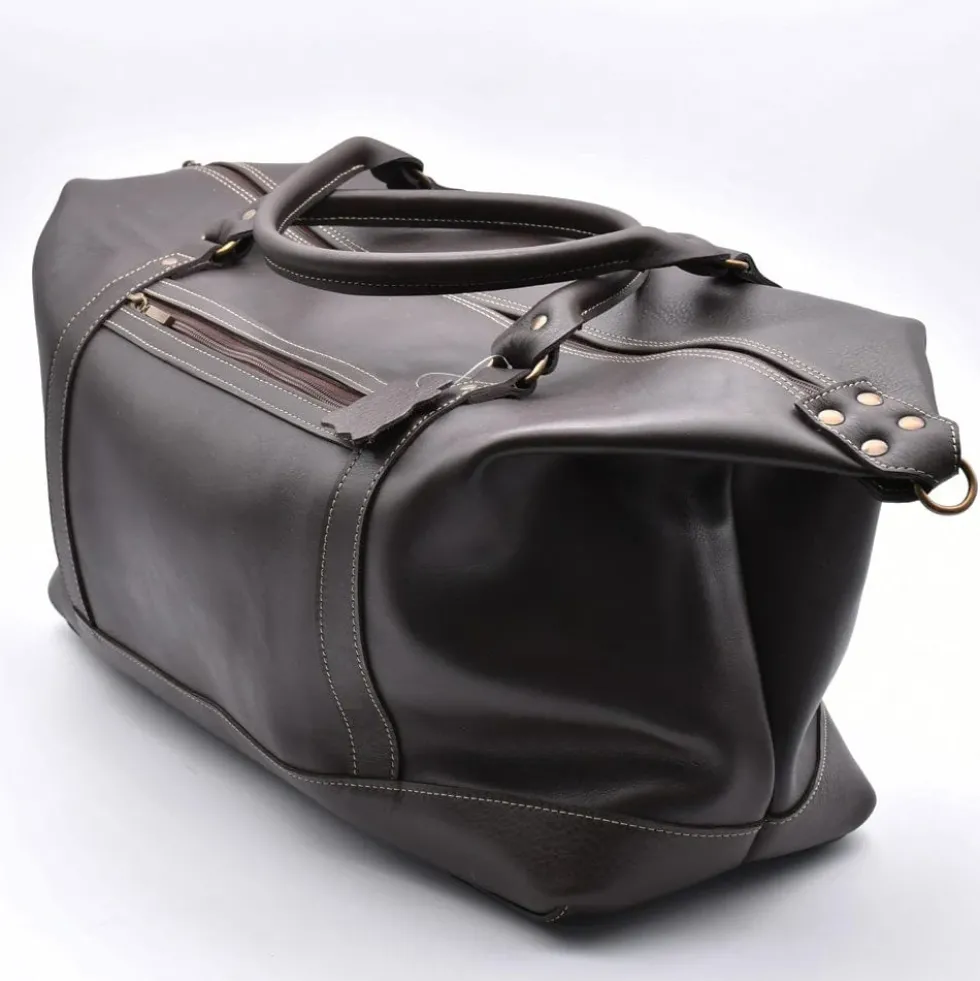 Sac de voyage en cuir - Marron foncé