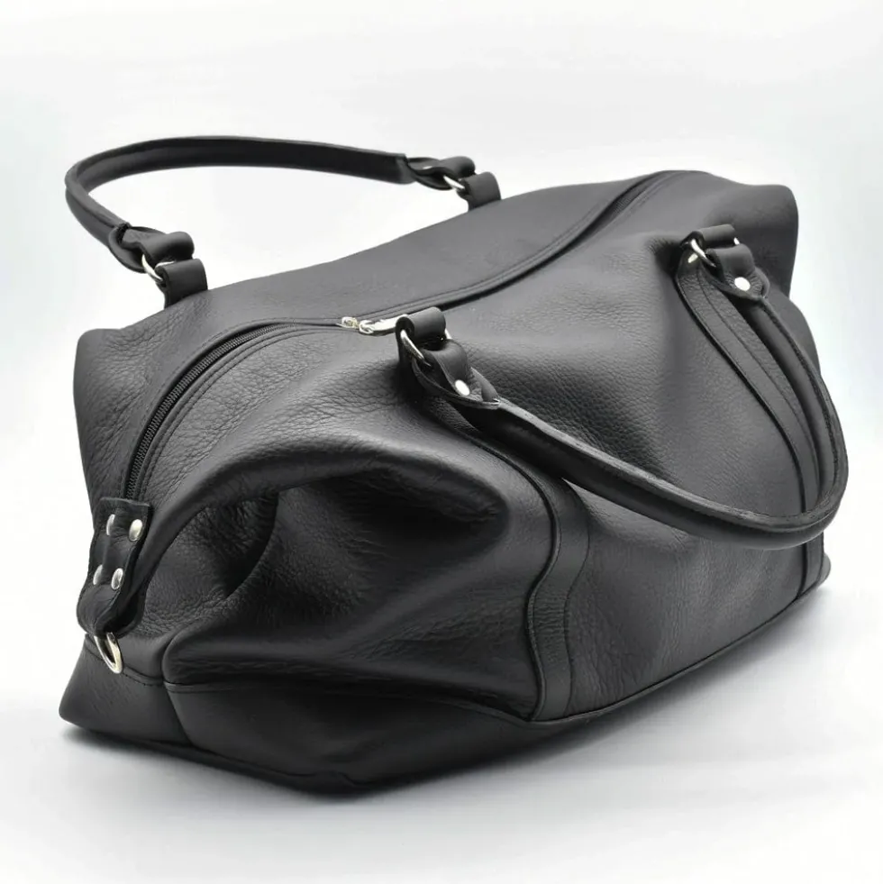 Sac de voyage en cuir - Noir
