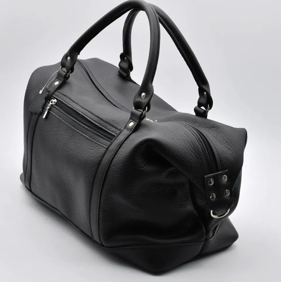 Sac de voyage en cuir - Noir