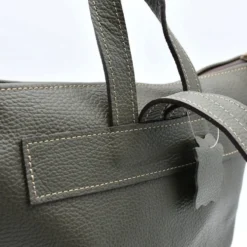 Sac à dos en cuir - Vert olive