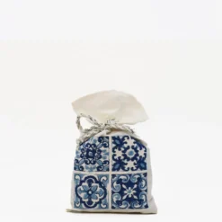 Sachet de lavande en lin brodé "Azulejos"