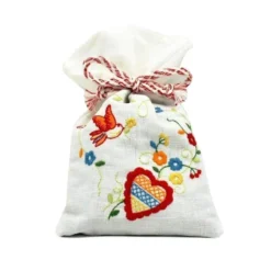Sachet de lavande en lin brodé "Namorados"