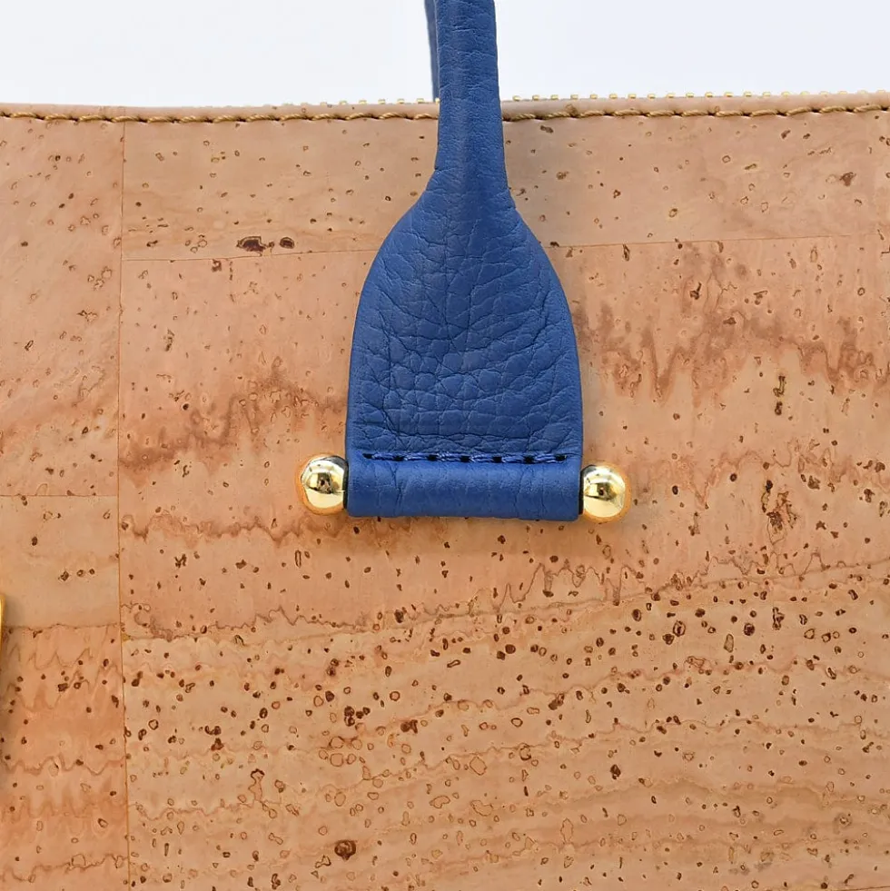 Sac à main convertible en liège- Bleu