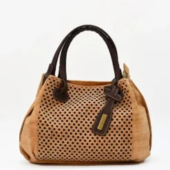 Sac à main en liège perforé - Naturel