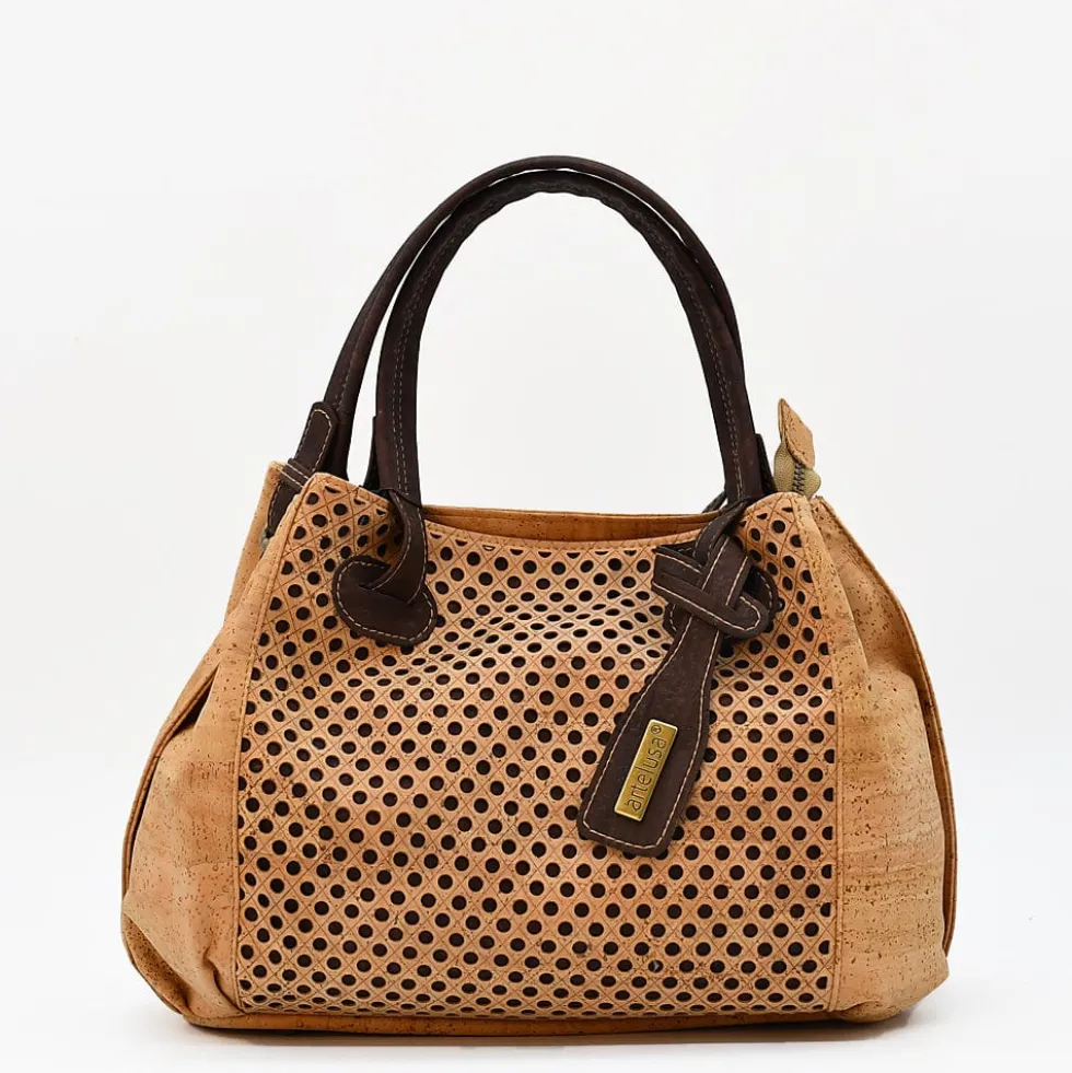 Sac à main en liège perforé - Naturel