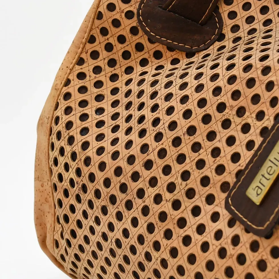 Sac à main en liège perforé - Naturel