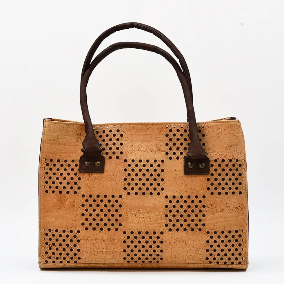 Sac à main en liège perforé - Naturel