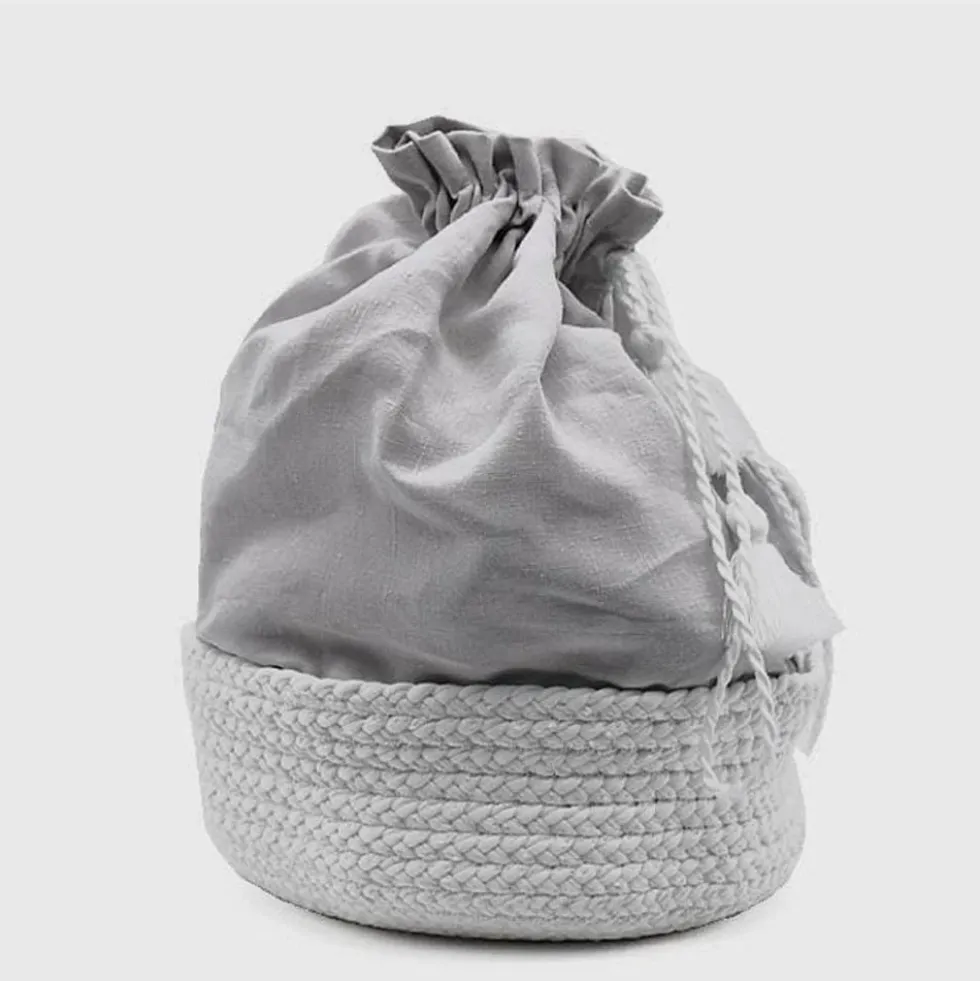 Sac à pain en lin - Gris