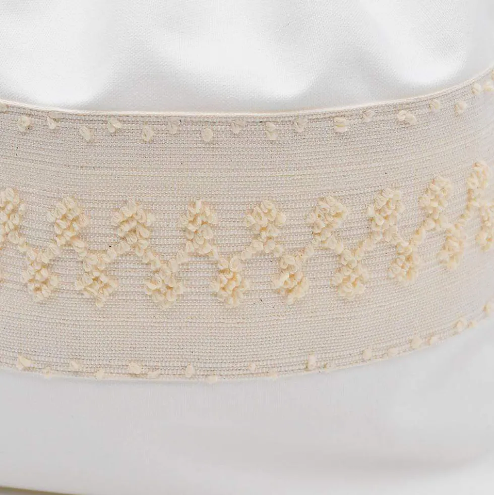 Sac pochette en lin brodé blanc 40x40cm