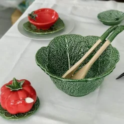 Saladier en céramique en forme de chou - Vert