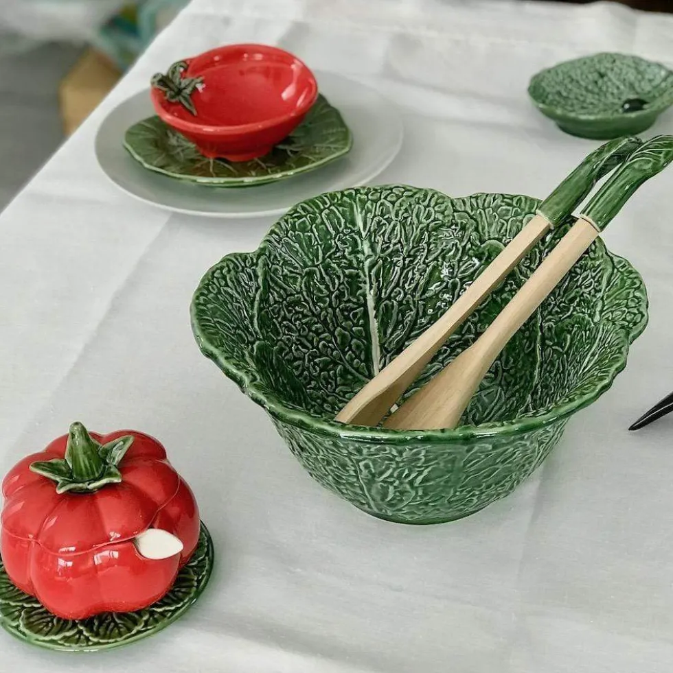 Saladier en céramique en forme de chou - Vert