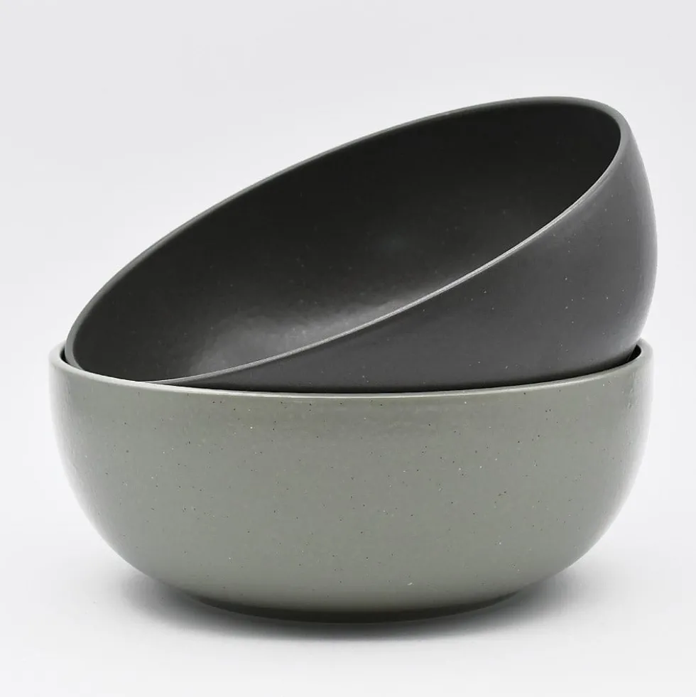 Saladier en grès “Pacifica" - Anthracite